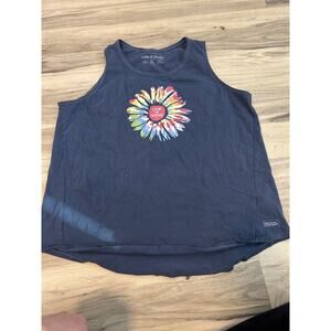 Life Is Good Women’s crusher Tank Top XL Flower Floral tie dye